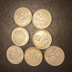 7 Mexican Silver Peso Coins